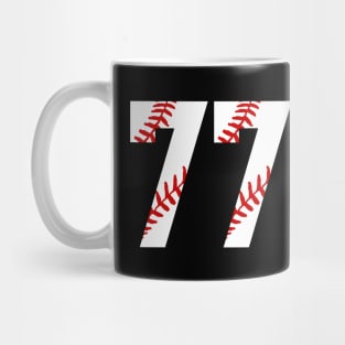 Baseball Number 77 #77 Baseball Shirt Jersey Favorite Player Biggest Fan Mug